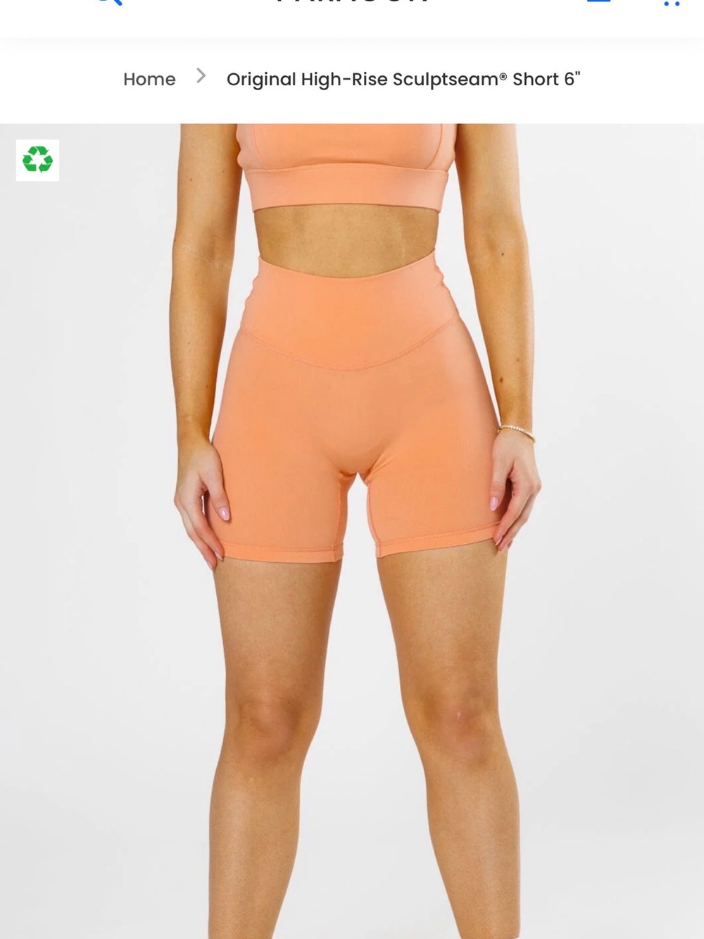 PARAGON High-Rise Bike Shorts in Peach